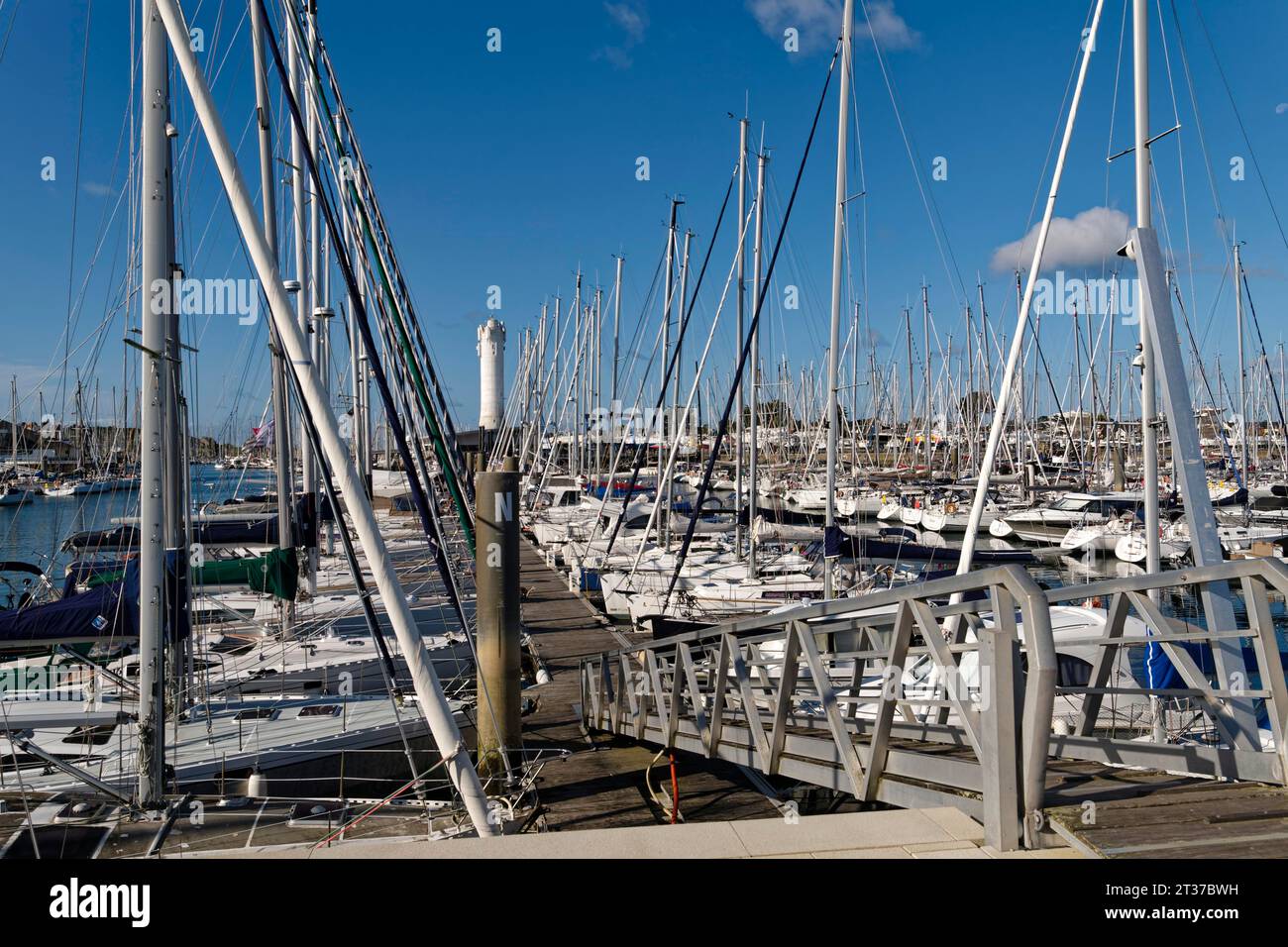 Yachts at the Port de Crouesty, the port of Arzon, in Brittany. Arzon, Morbihan, Brittany, France Stock Photo