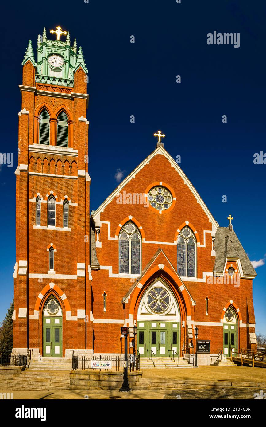 L'Eglise du Precieux Sang   Woonsocket, Rhode Island, USA Stock Photo