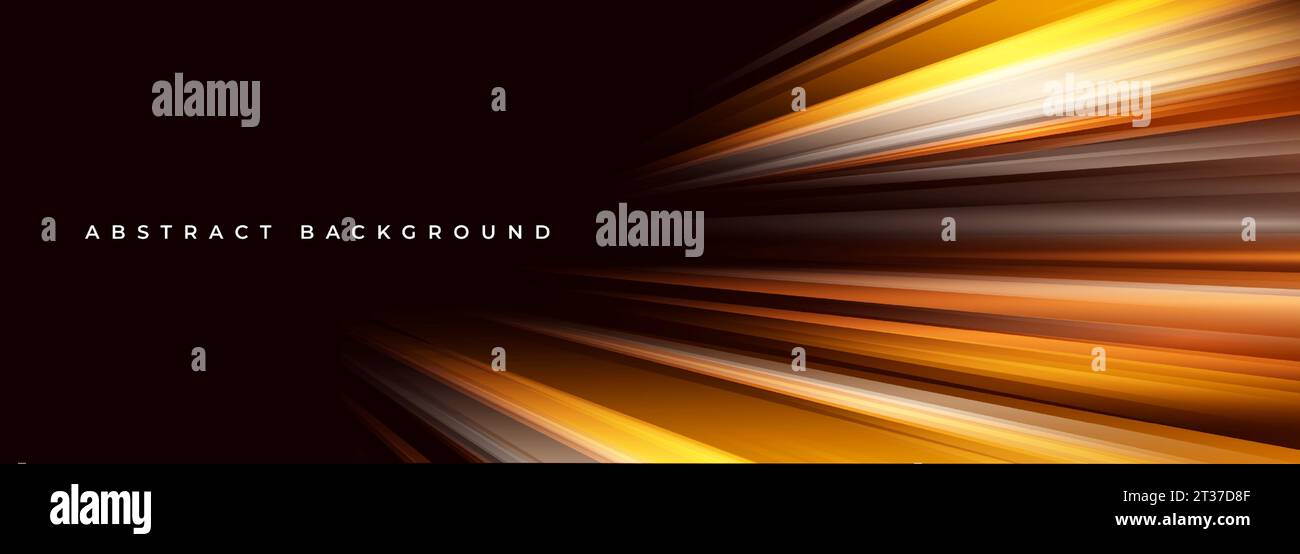 Vector black abstract wide background with yellow and orange glowing ...