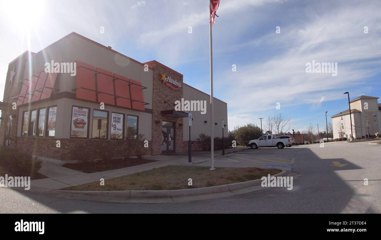 Augusta, Ga USA 01 19 22 Hardees fast food restaurant exterior