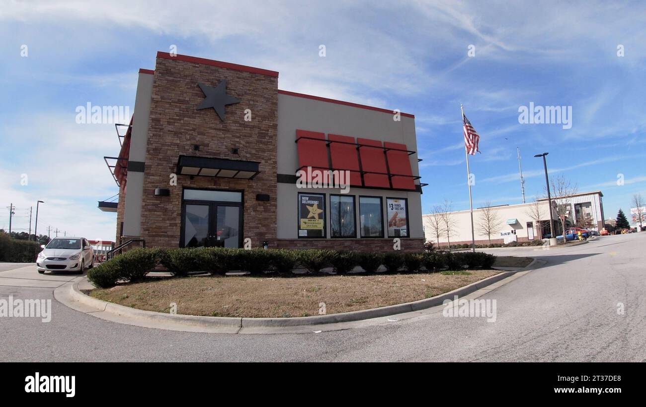 Augusta, Ga USA 01 19 22 Hardees fast food restaurant exterior front