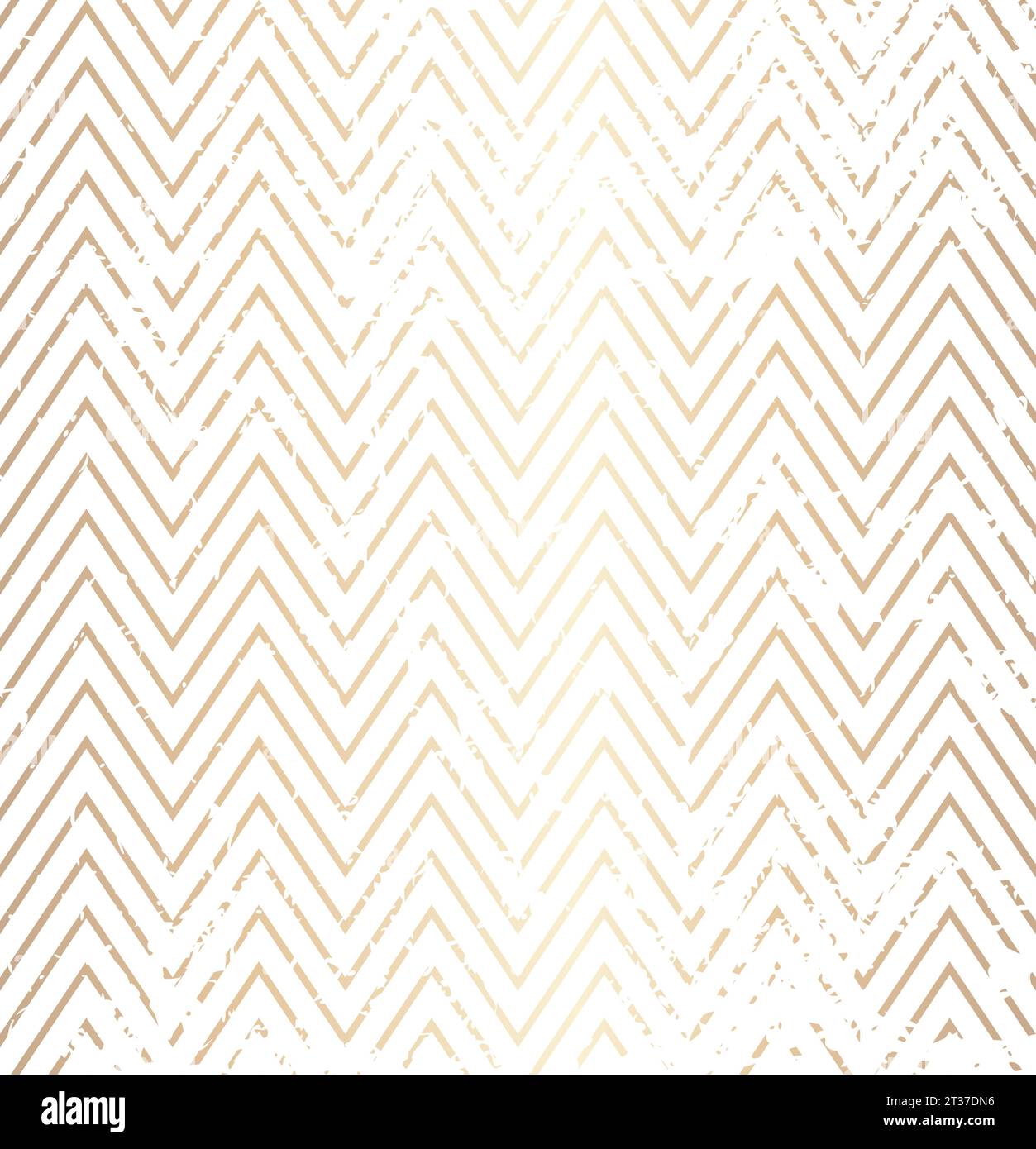 Trendy simple zig zag golden distressed geometric pattern on white