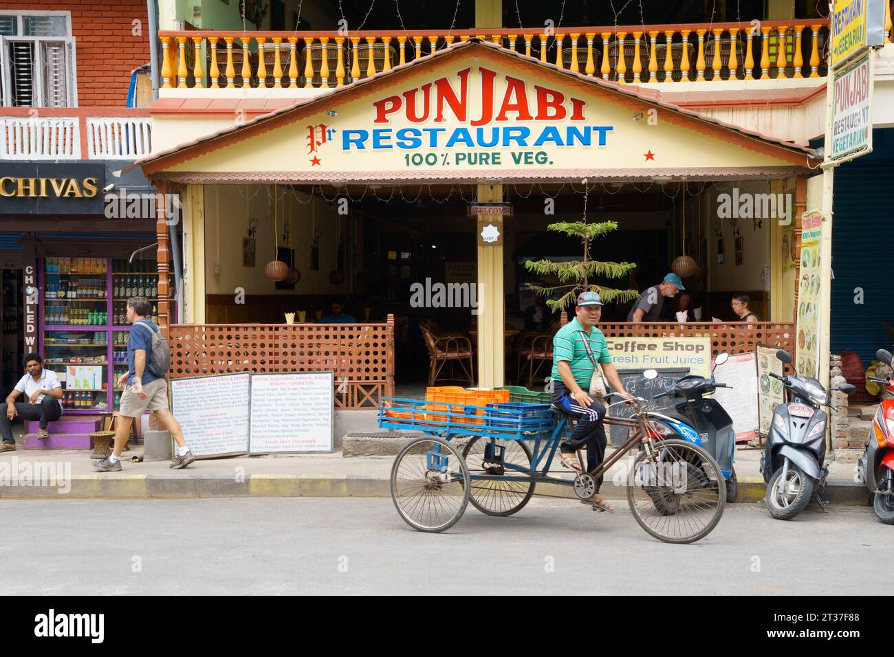Punjabi restaurant in Pokhara, Nepal Stock Photo