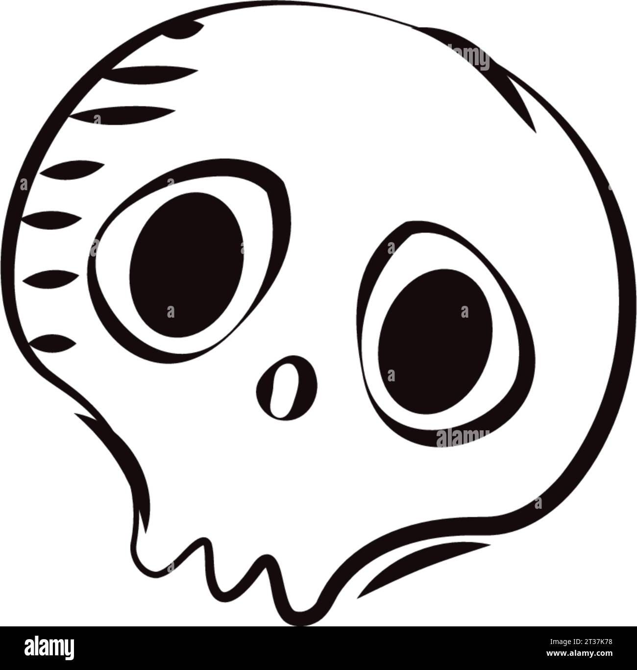 Isolated flat style halloween skull icon Vector illustration Stock ...