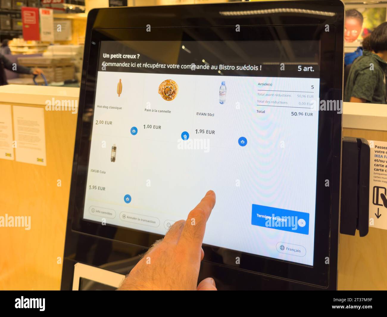 Paris, France Oct 4, 2023 A detailed view of an IKEA selfservice