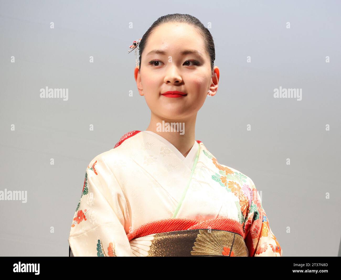 Tokyo, Japan. 23rd Oct, 2023. Japanese actress Arisa Nakano speaks as