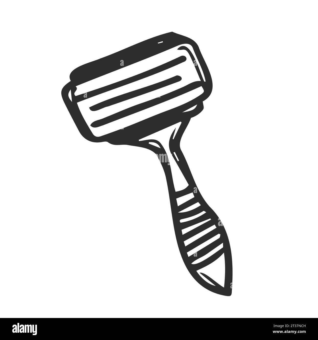 Vector hand drawn Razor outline sketch. Safety razor for shaving doodle