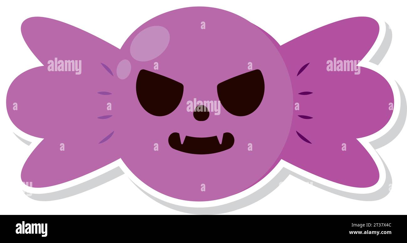 Isolated cute halloween candy sticker icon Vector Stock Vector Image ...