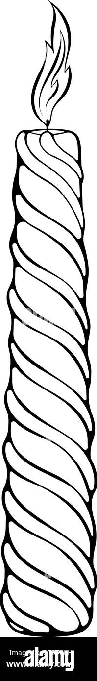 Spiral twisted candle line art Stock Vector