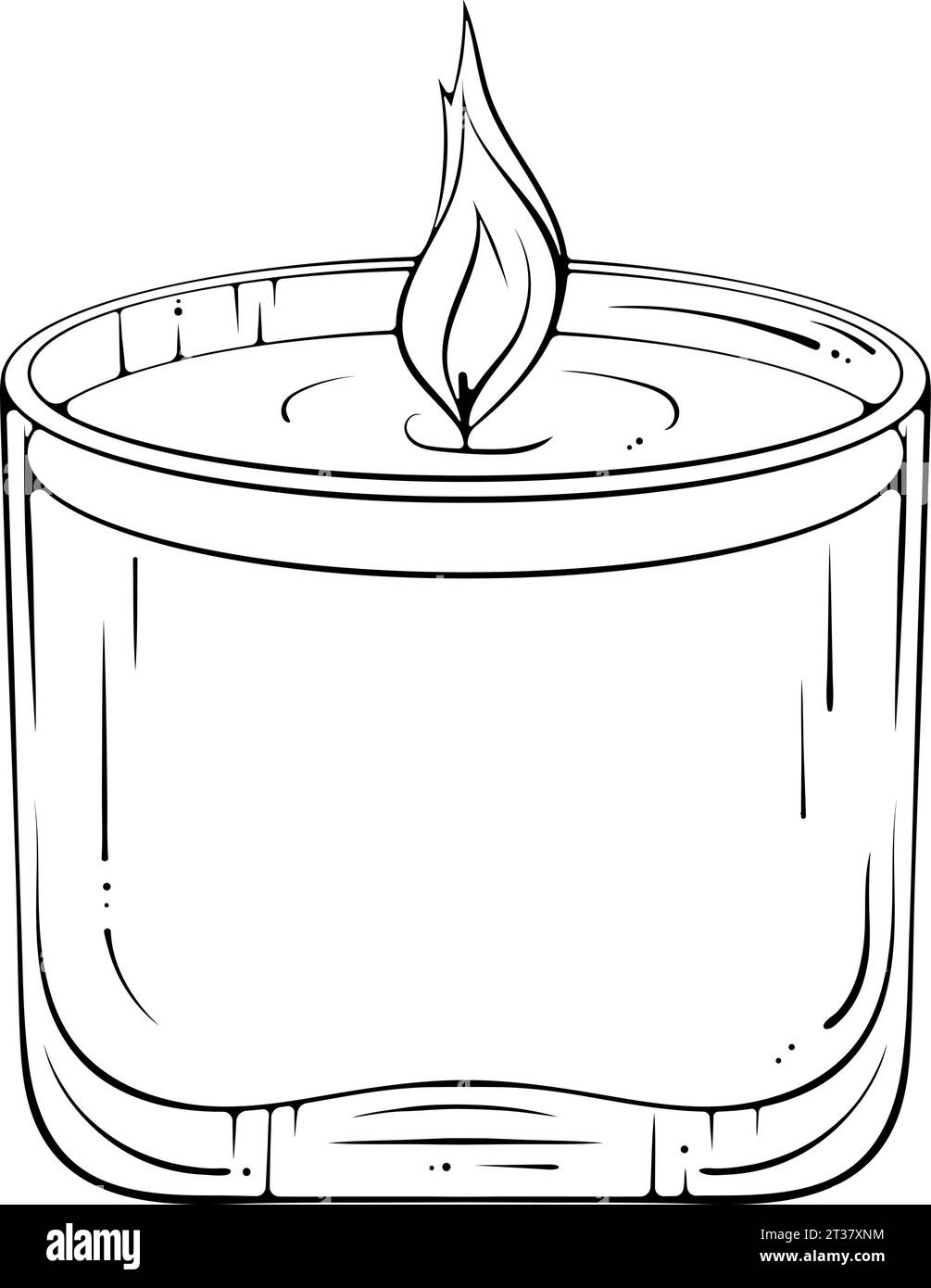 Burning candle in a glass jar line art Stock Vector Image & Art - Alamy