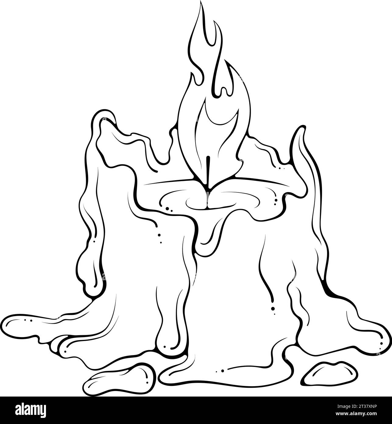 Burning melted candle line art Stock Vector Image & Art Alamy