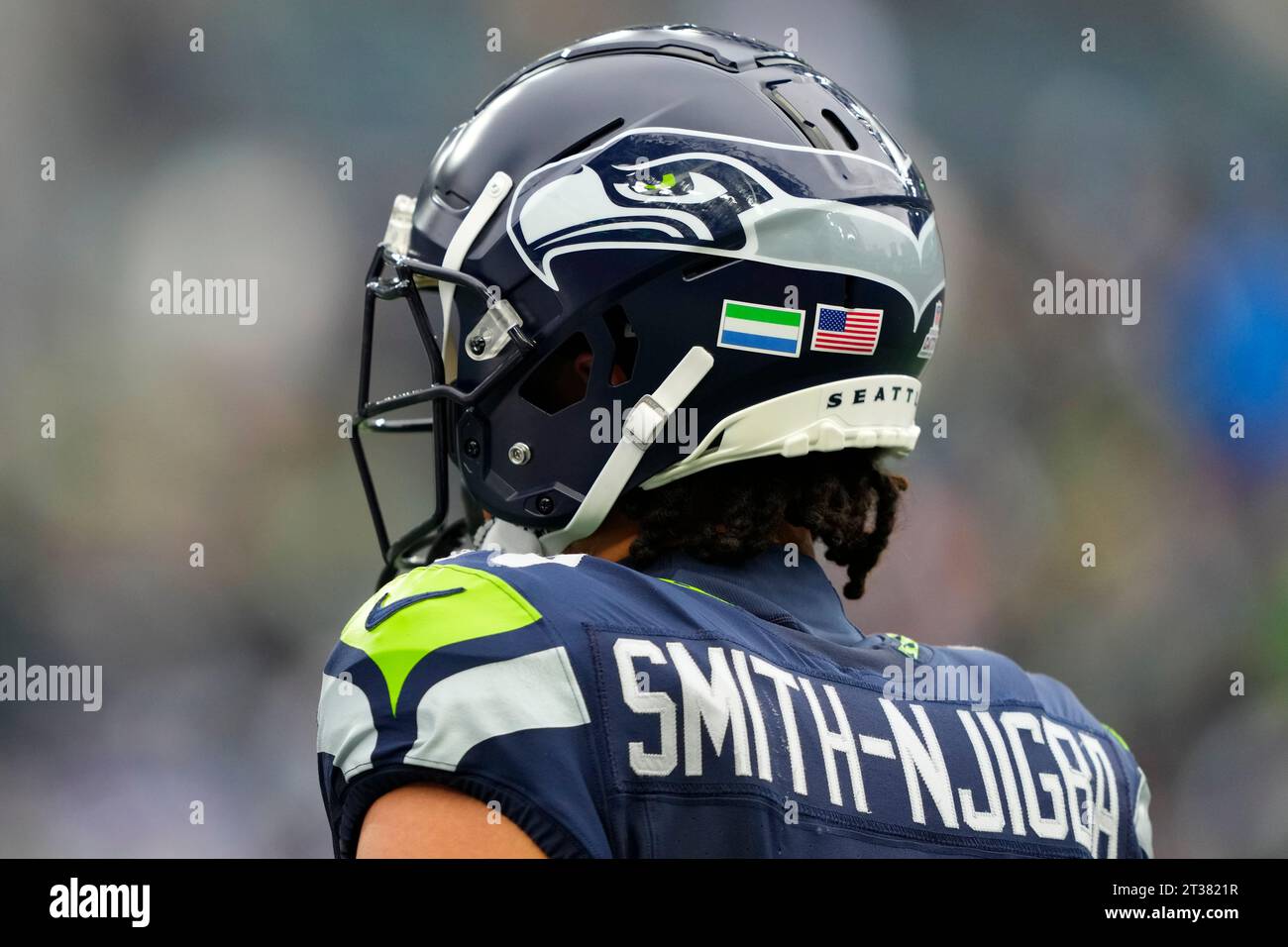 jaxon smith njigba helmet Seattle Seahawks wide receiver Jaxon Smith-Njigba, right, wears flag decals  on his helmet during the second half of an NFL football game against the  Arizona Cardinals, Sunday, Oct. 22, 2023, in Seattle