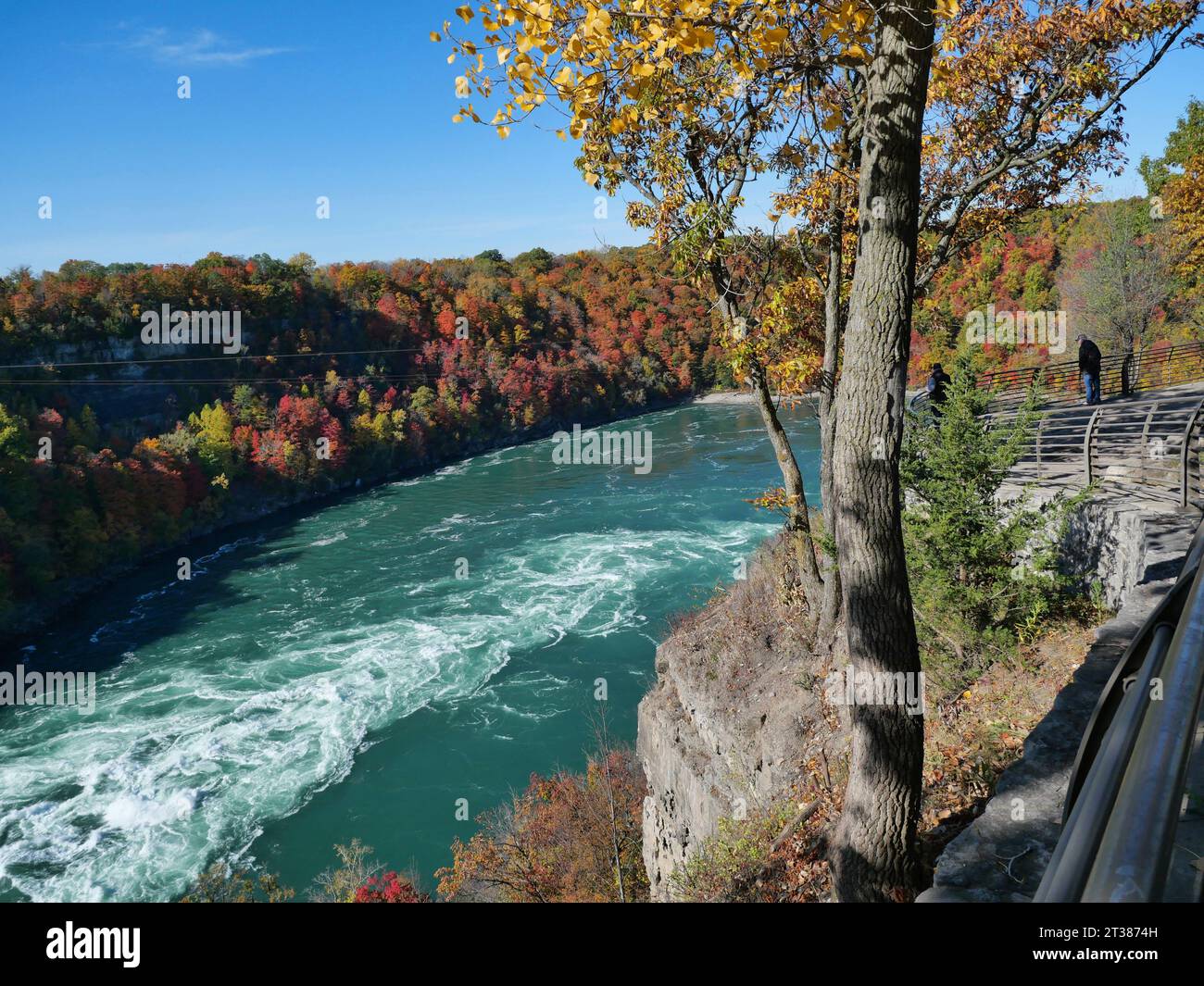 View of Niagara River Gorge from the hiking and biking trail on the American side Stock Photo