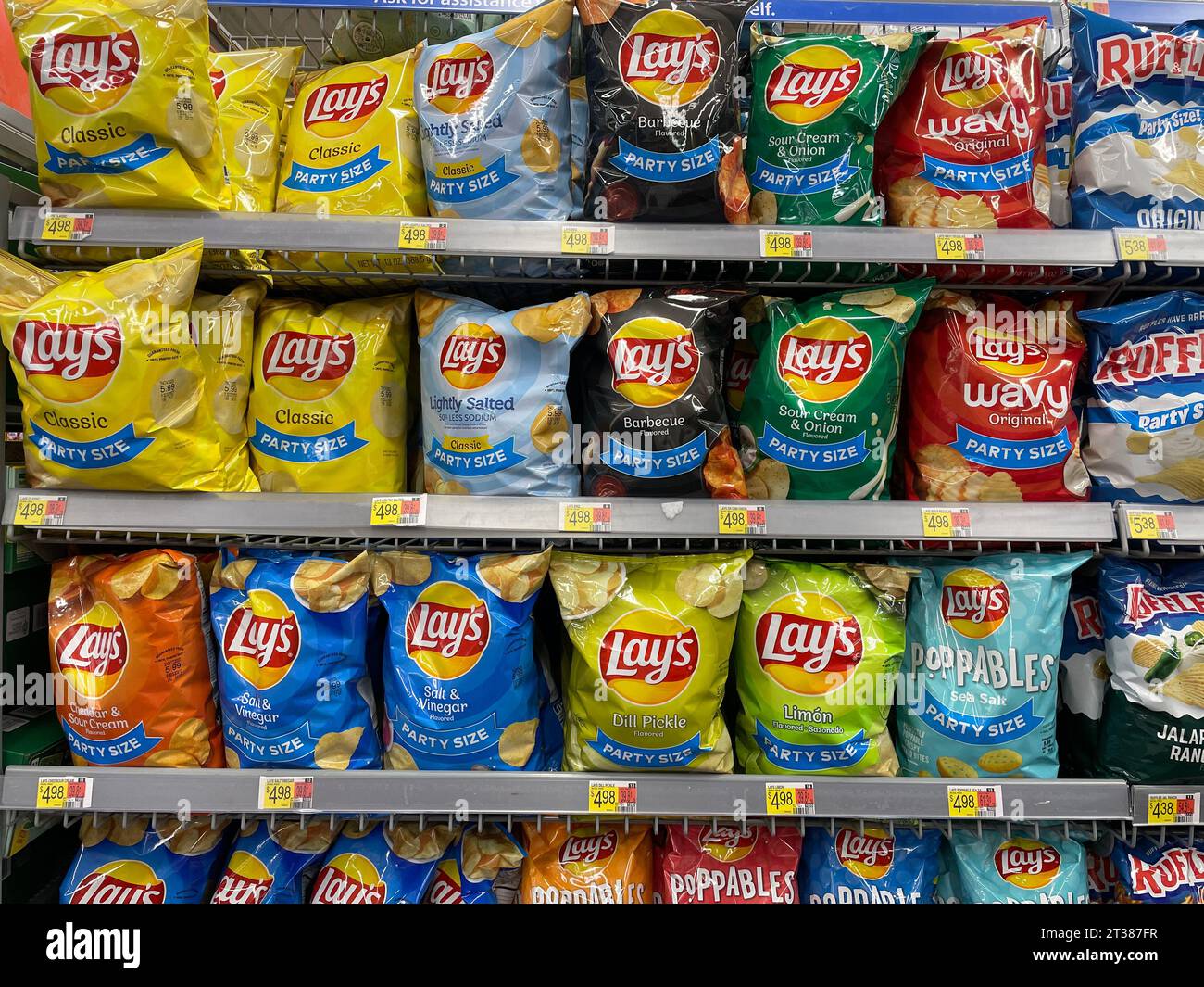 Grovetown, Ga USA 08 06 23 Walmart grocery store Lays chips variety