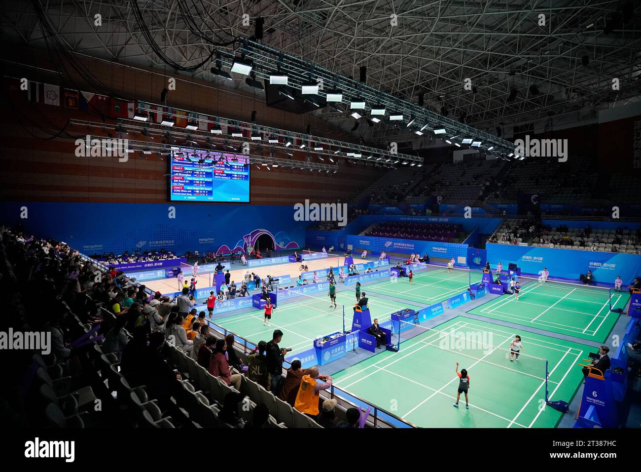 Hangzhou, China. 23rd Oct, 2023. General View Badminton Preliminary