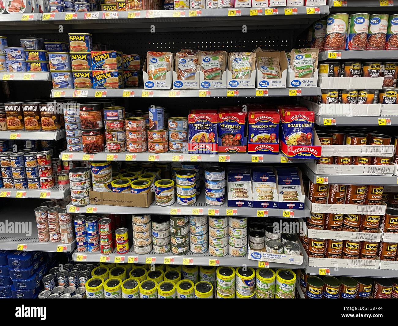Grovetown, Ga USA 08 06 23 Walmart grocery store canned meats