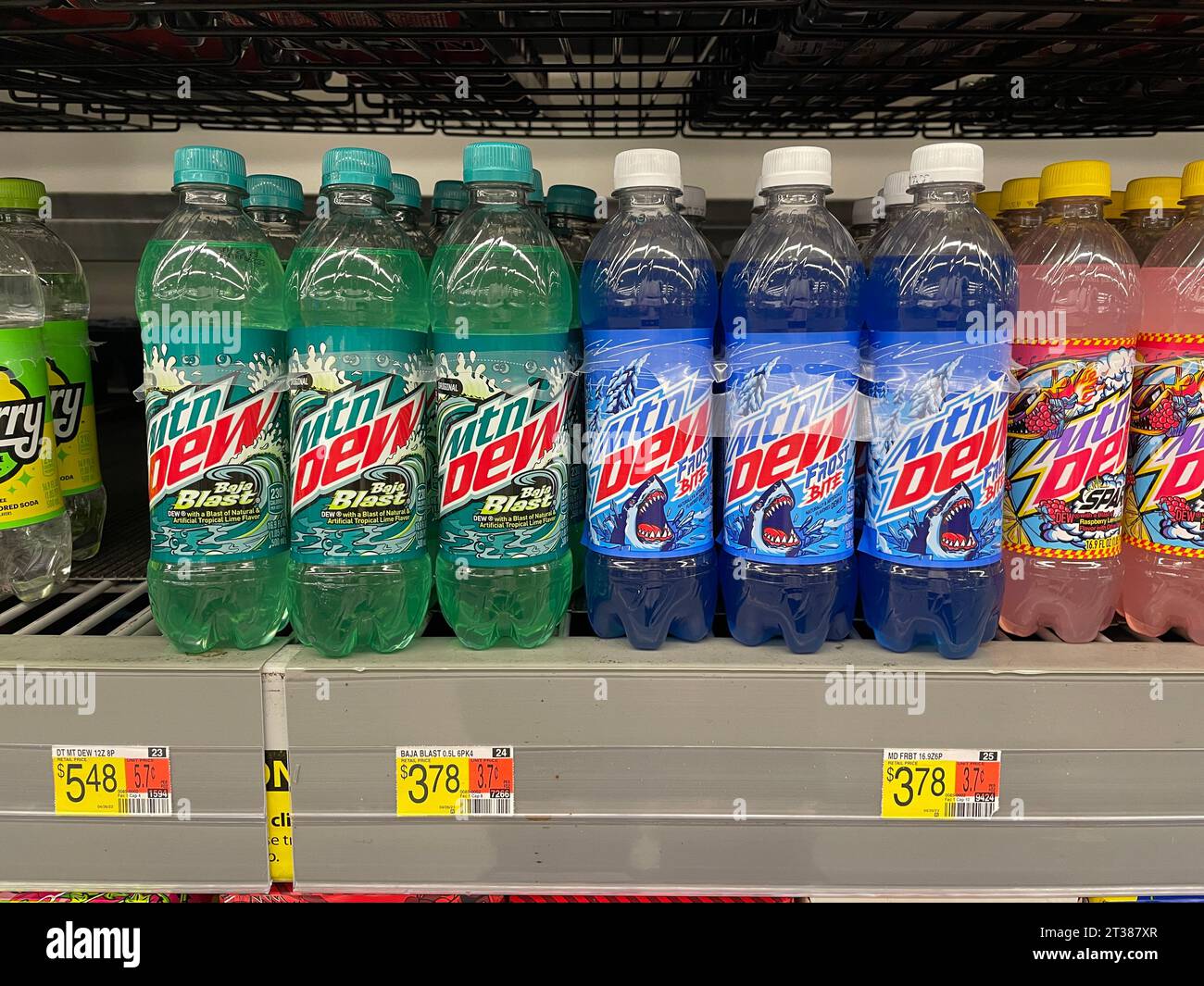 Grovetown, Ga USA 08 06 23 Walmart grocery store Mtn Dew Frost bite
