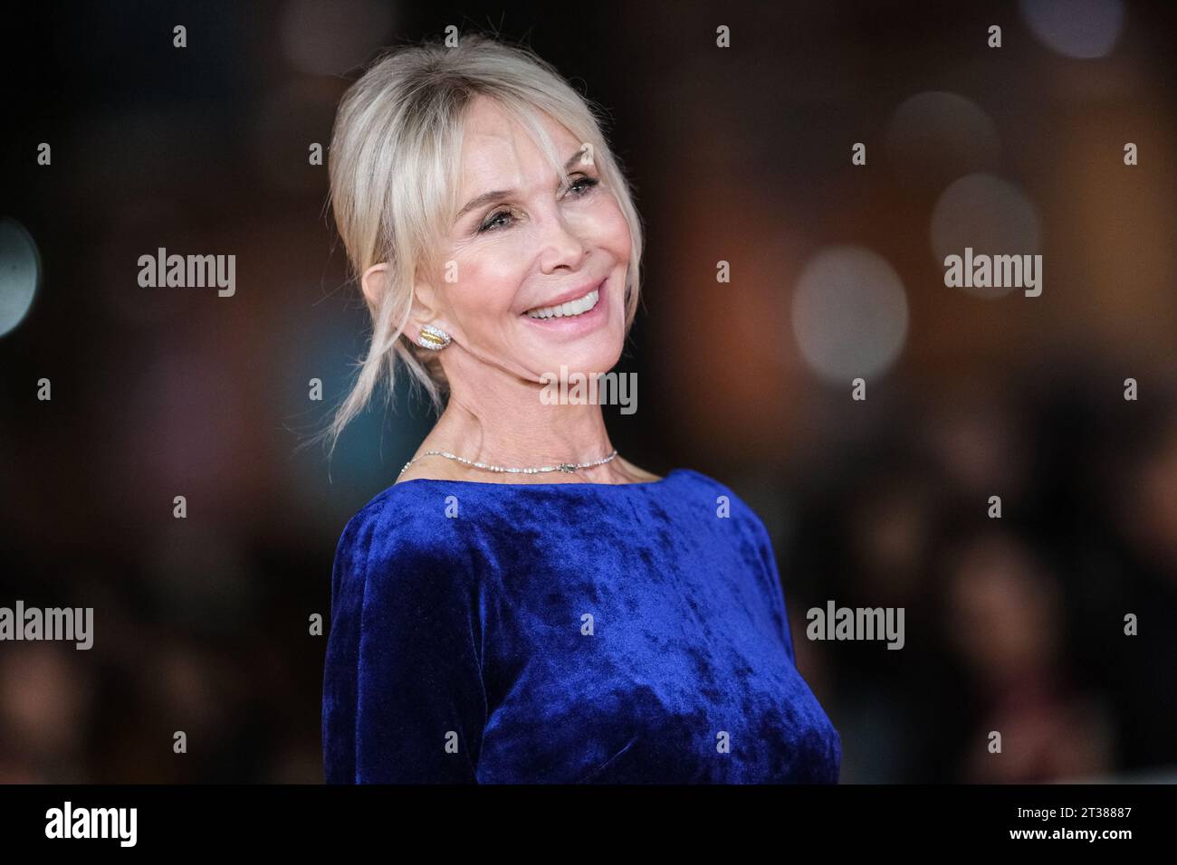 Rome, Italy. 23rd Oct, 2023. Trudie Styler attends the red carpet for “Posso entrare? An ode to Naples” during the 18th Rome Film Festival at Auditorium Parco Della Musica in Rome. Credit: SOPA Images Limited/Alamy Live News Stock Photo