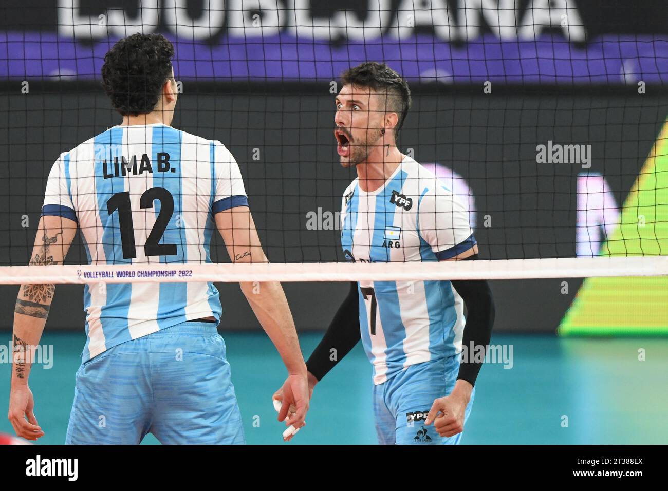 Bruno Lima, Facundo Conte (Argentina). Volleyball World Championship 2022. Stock Photo