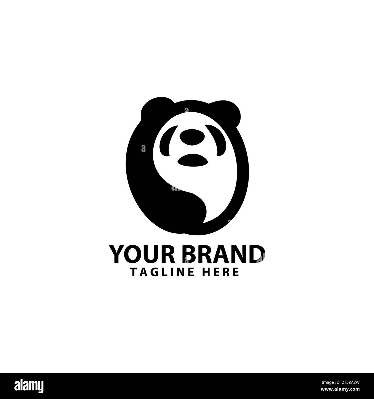 abstract panda elips symbol logo desain vector Stock Vector
