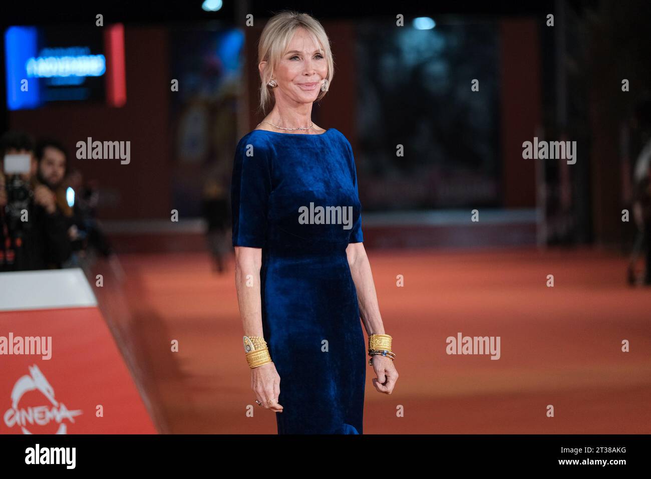 Rome, Italy. 23rd Oct, 2023. Trudie Styler attends a red carpet for the movie 'Posso entrare? An ode to Naples' during the 18th Rome Film Festival at Auditorium Parco Della Musica in Rome. Credit: SOPA Images Limited/Alamy Live News Stock Photo