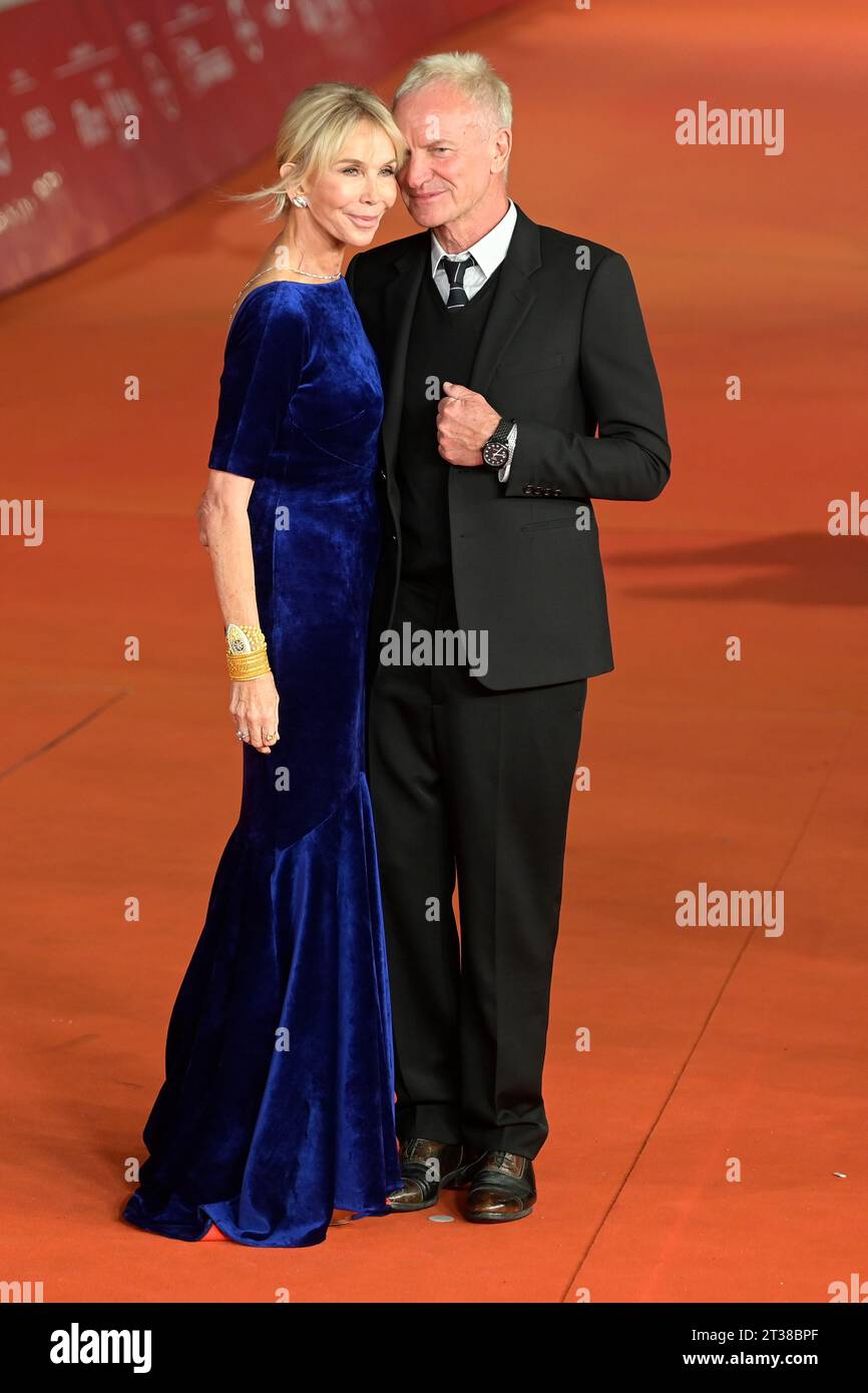 Rome, Italy. 23rd Oct, 2023. Trudie Styler (l) and Sting (r) attend the red carpet of Posso entrare En ode to Naples at Rome Film Fest 2023 at Auditorium Parco della Musica. Credit: SOPA Images Limited/Alamy Live News Stock Photo