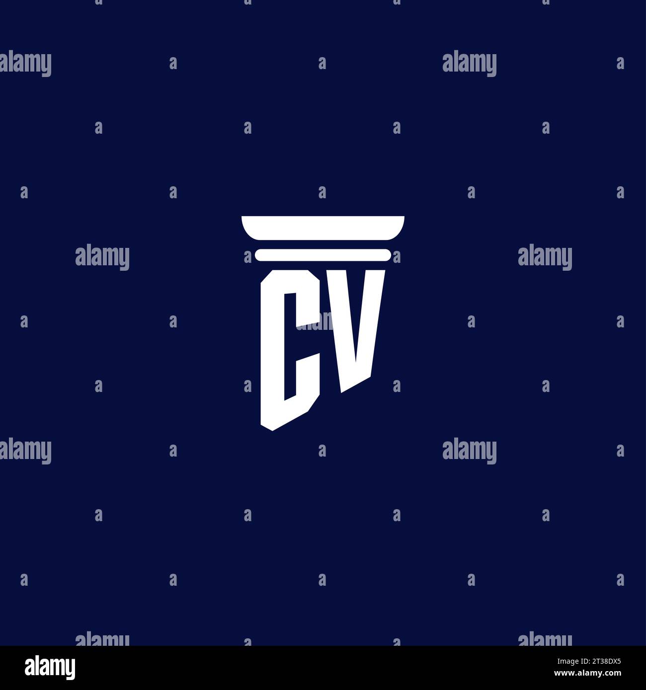 CV initial monogram logo design for law firm company Stock Vector