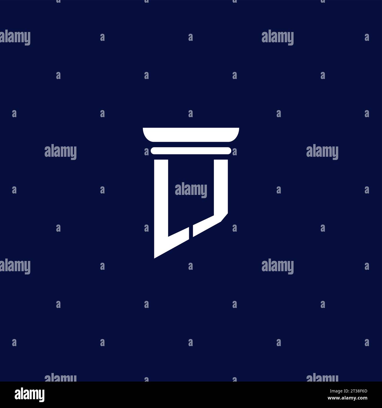 LJ initial monogram logo design for law firm company Stock Vector