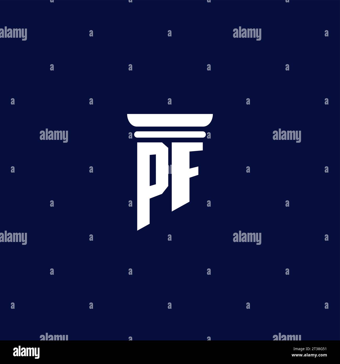 PF initial monogram logo design for law firm company Stock Vector