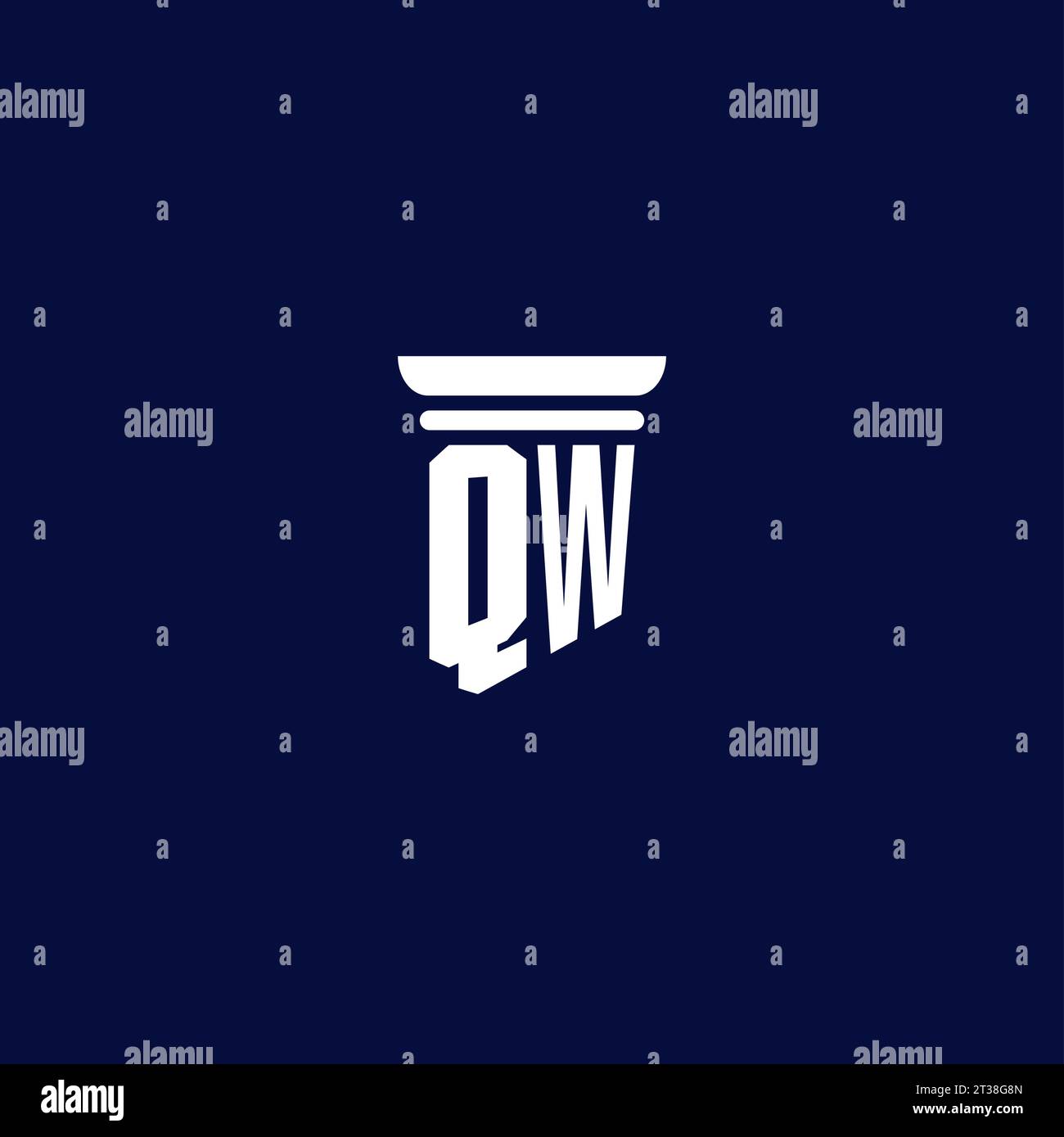 QW initial monogram logo design for law firm company Stock Vector