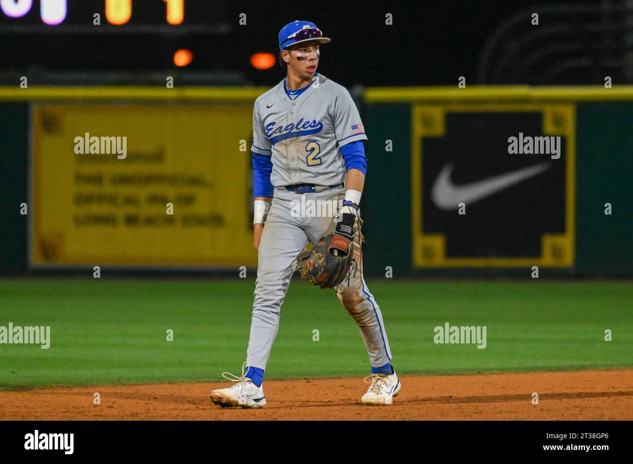 Santa Margarita Eagles player Zach Fjelstad (2) during the CIF Southern Section Division 1 Baseball Finals on Friday, May. 19, 2023 in Long Beach, Cal Stock Photo