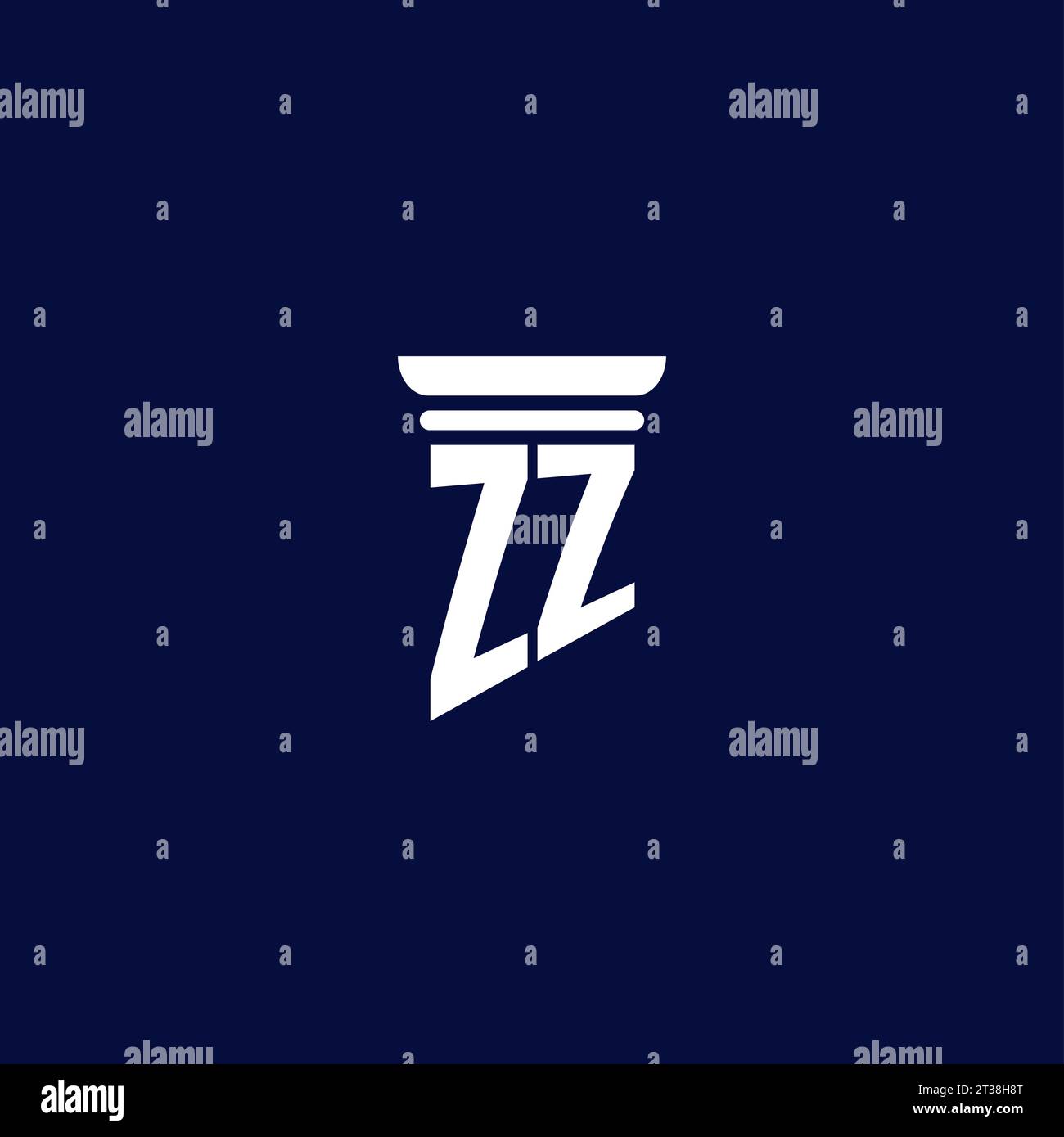 ZZ initial monogram logo design for law firm company Stock Vector Image ...