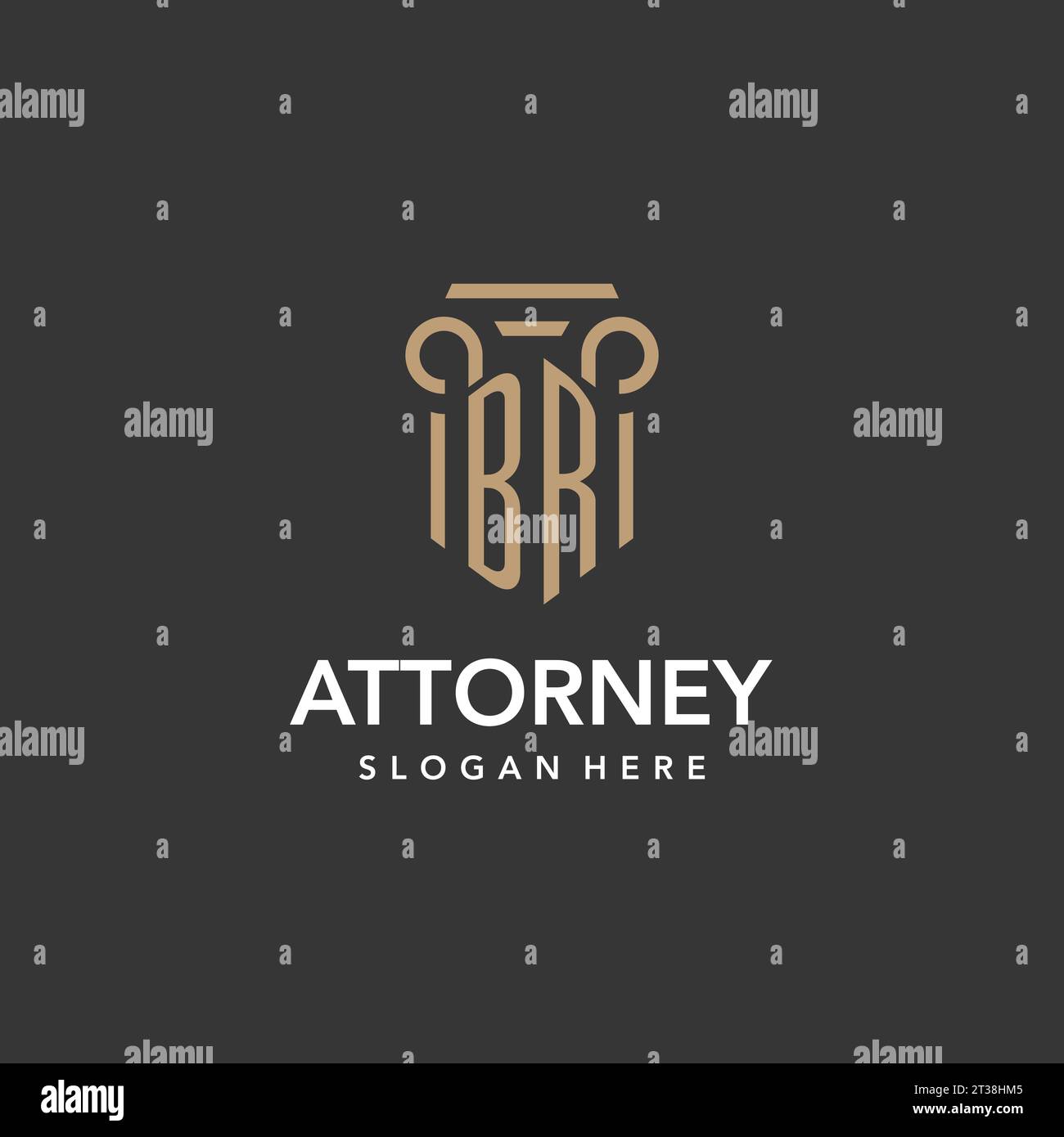 BR logo monogram with pillar style design vector Stock Vector