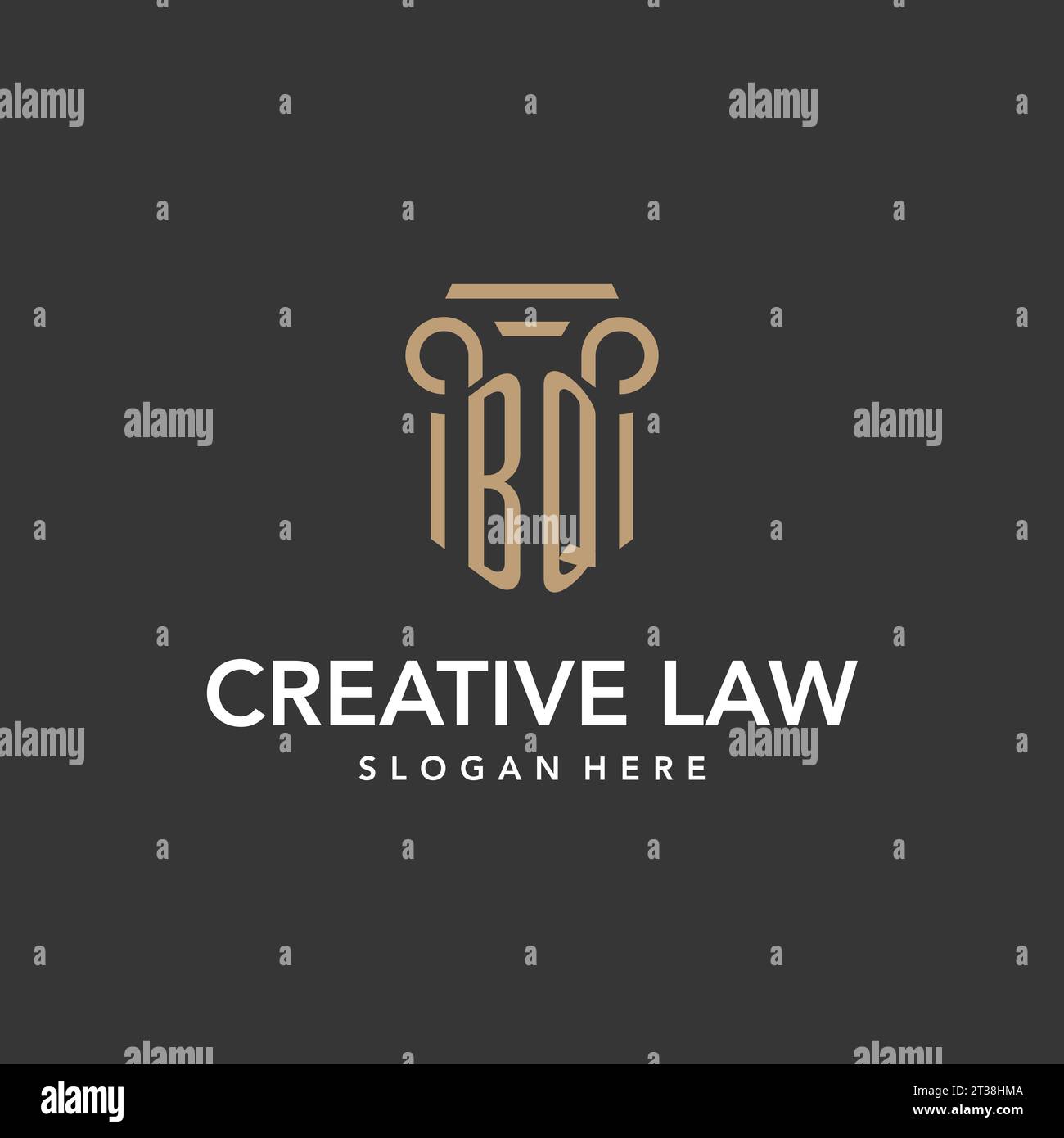 BQ logo monogram with pillar style design vector Stock Vector