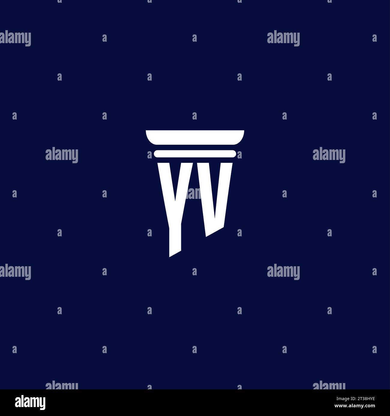 YV initial monogram logo design for law firm company Stock Vector
