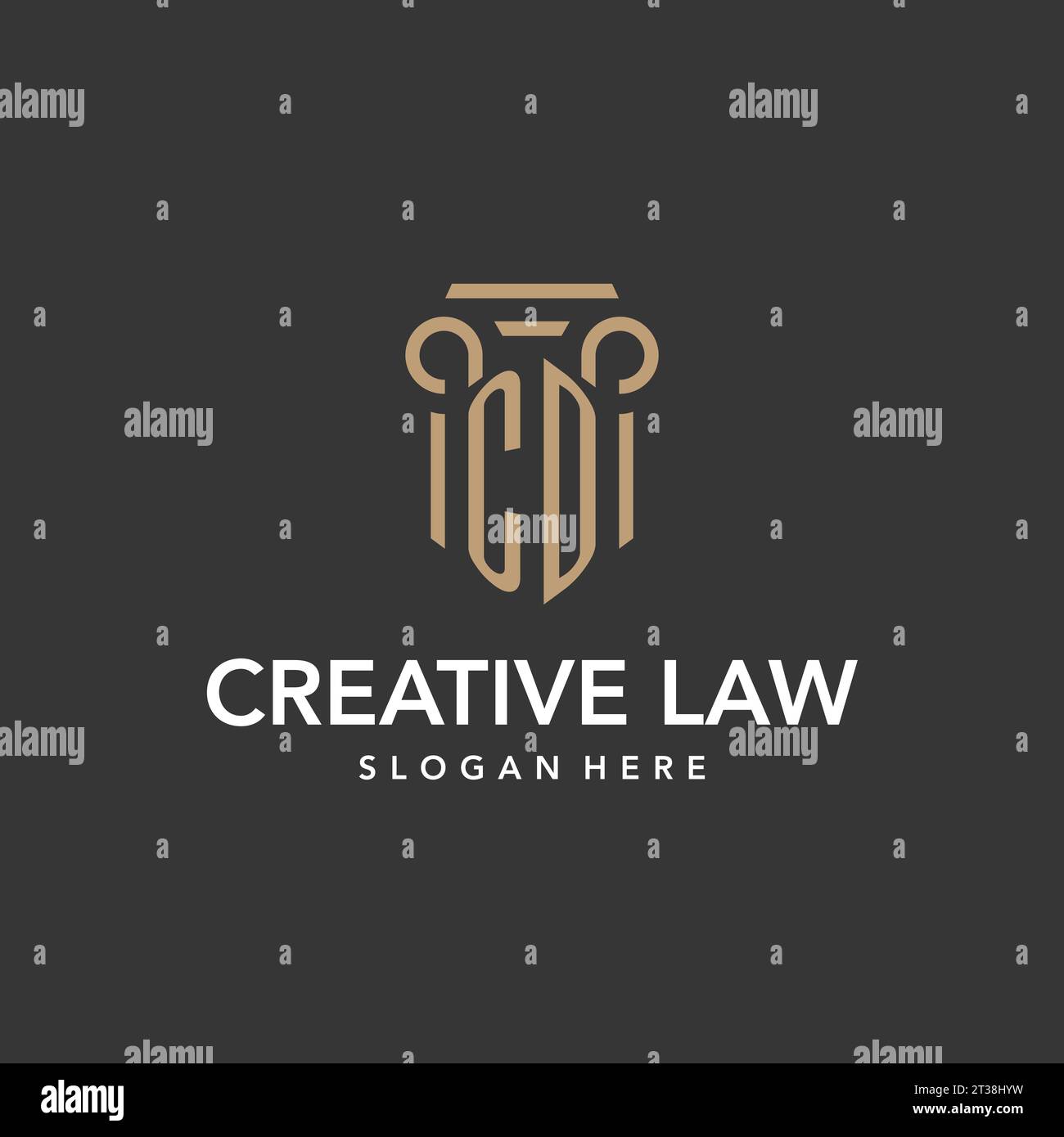 CD logo monogram with pillar style design vector Stock Vector