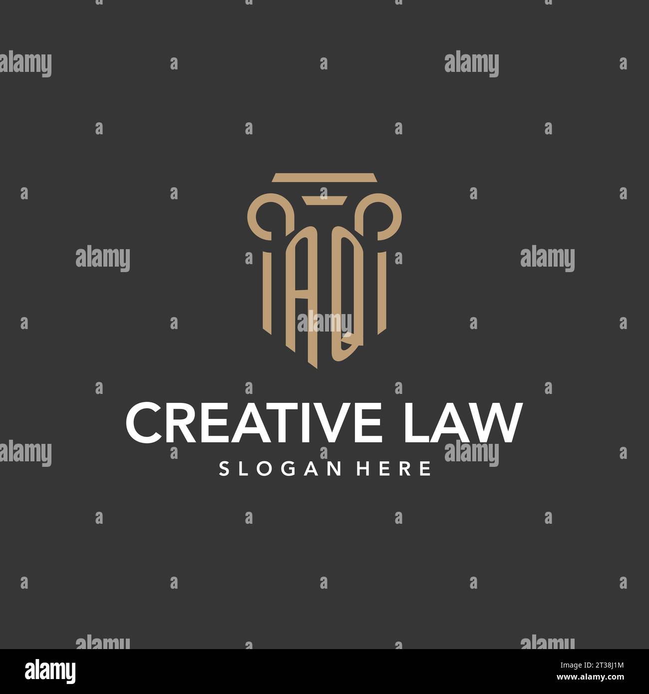 AQ logo monogram with pillar style design vector Stock Vector