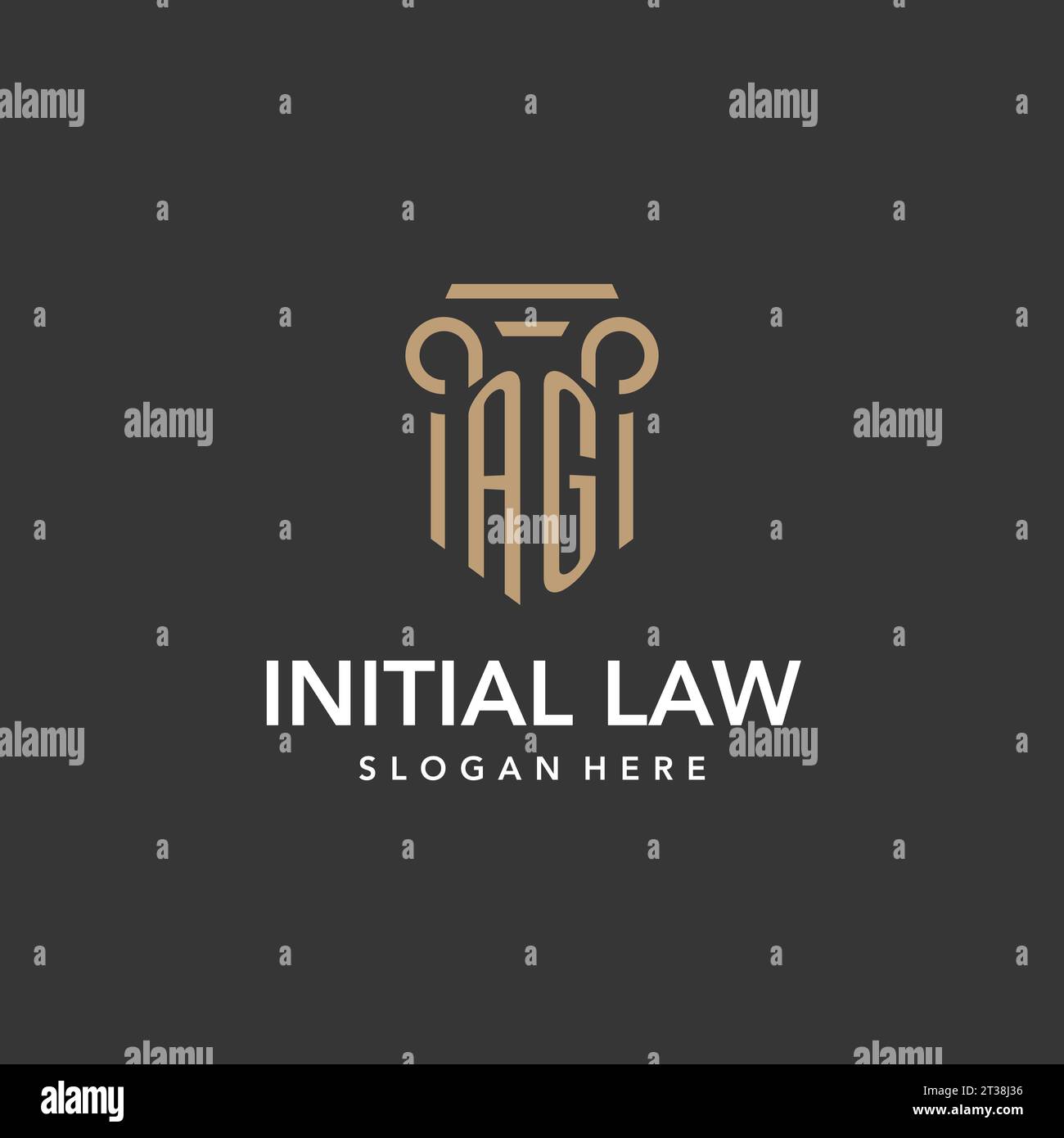 AG logo monogram with pillar style design vector Stock Vector