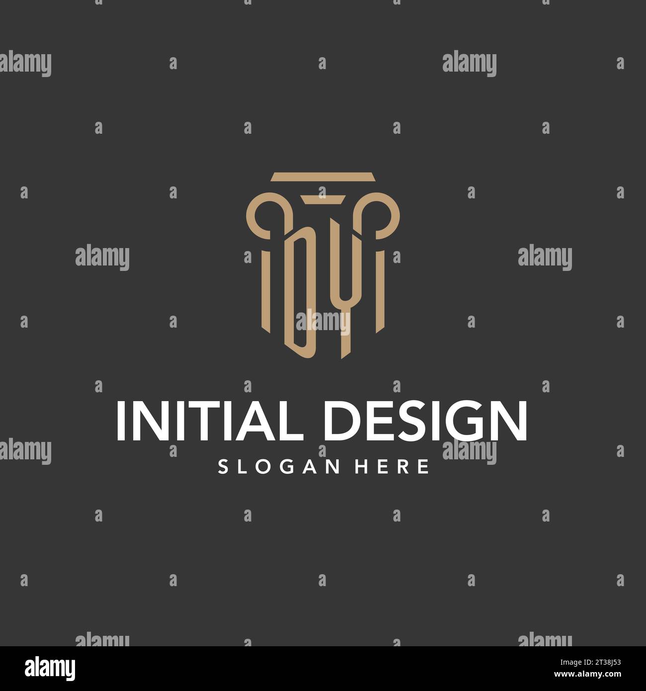 DY logo monogram with pillar style design vector Stock Vector