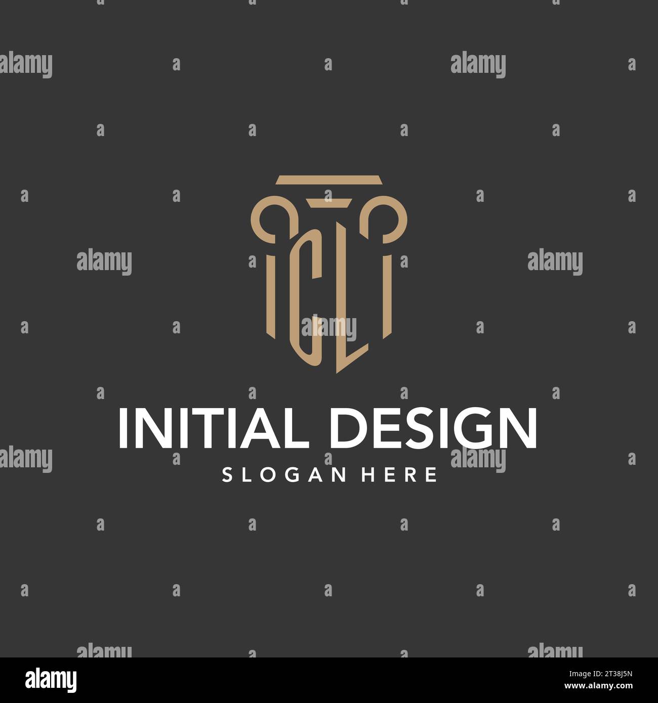 CL logo monogram with pillar style design vector Stock Vector Image ...