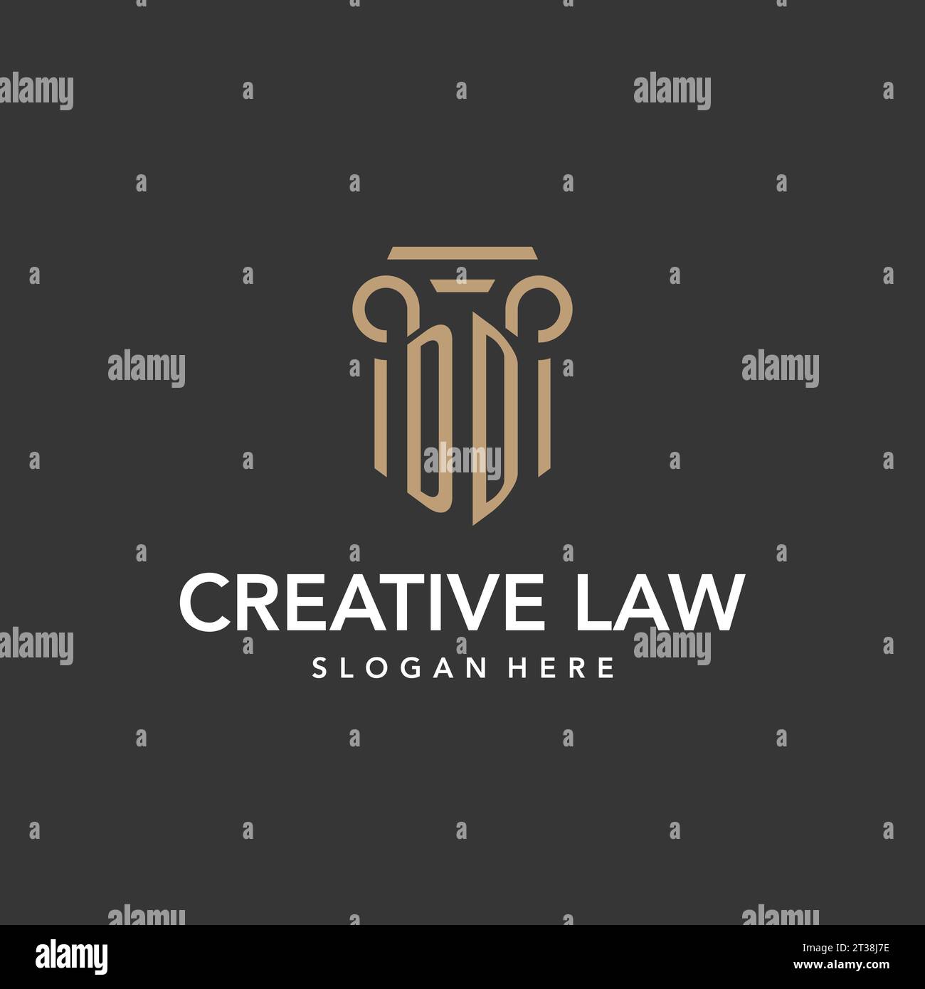 DD logo monogram with pillar style design vector Stock Vector