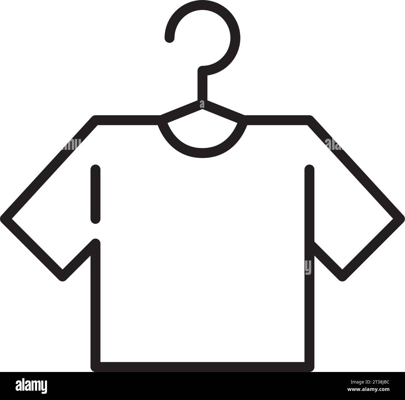 Clean white t shirt on a hanger. Laundry symbol. Pixel perfect