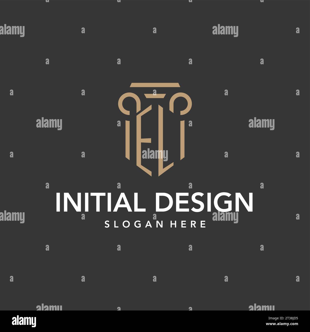 EL logo monogram with pillar style design vector Stock Vector Image ...