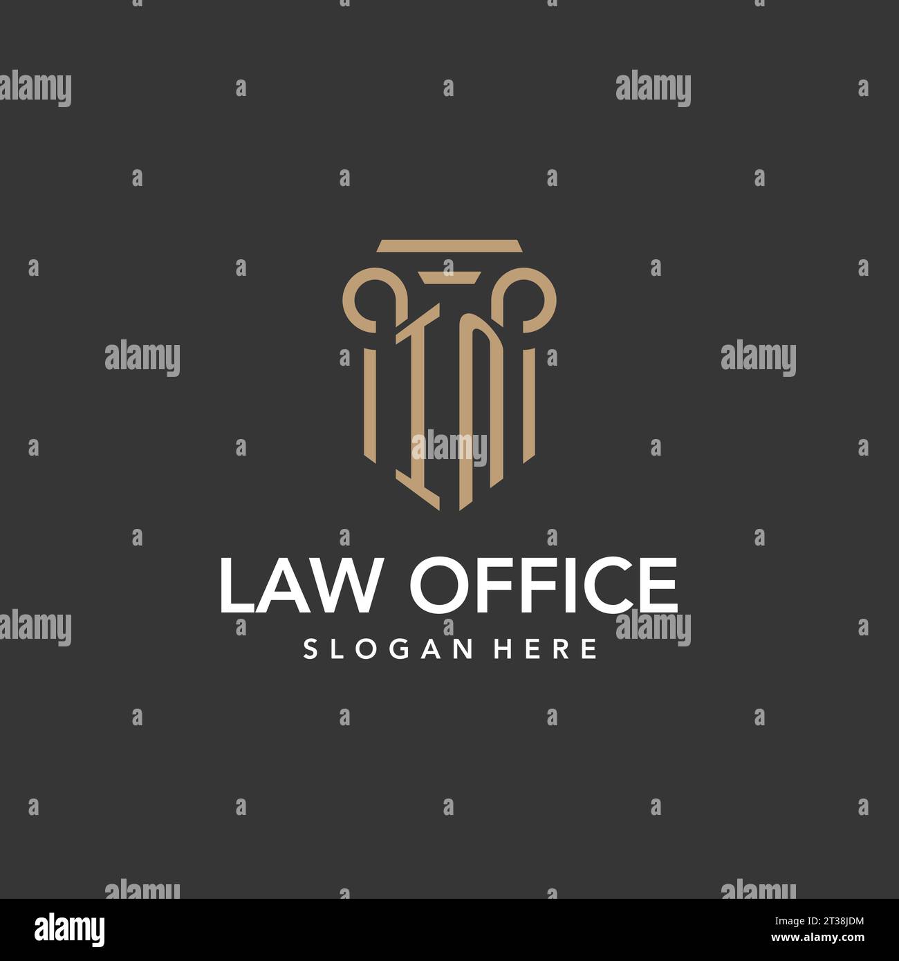 IN logo monogram with pillar style design vector Stock Vector Image ...
