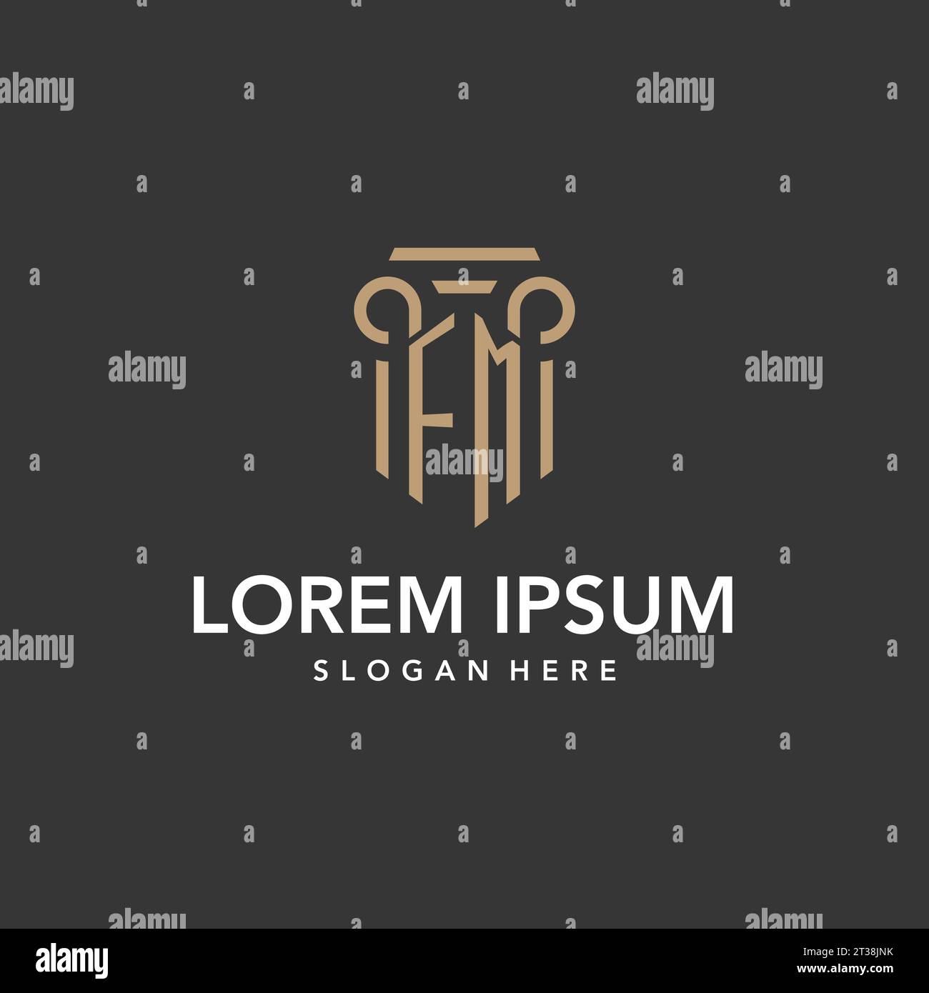 FM logo monogram with pillar style design vector Stock Vector Image ...