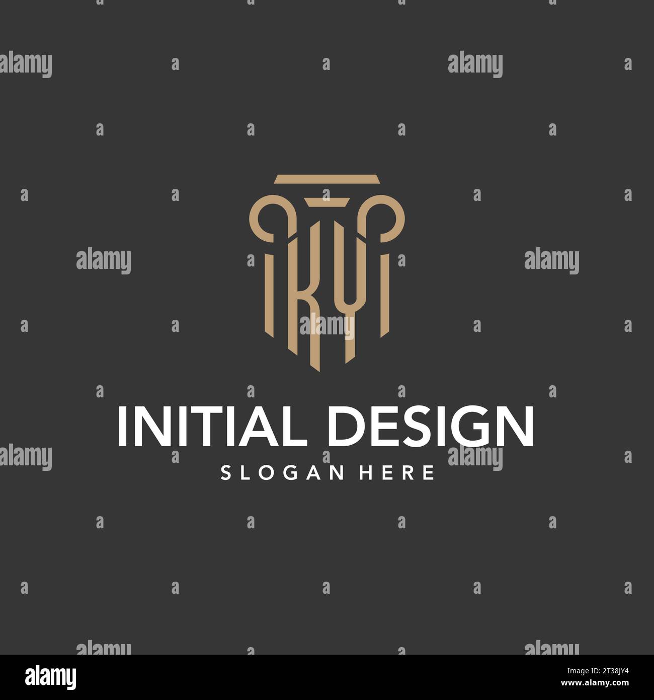 KY logo monogram with pillar style design vector Stock Vector Image ...