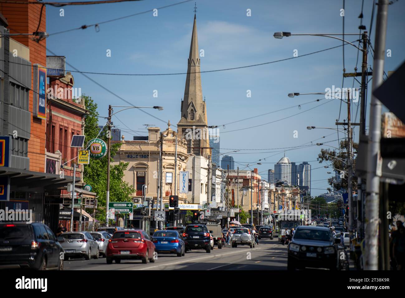 street in brunswick melbourne in summer Stock Photo