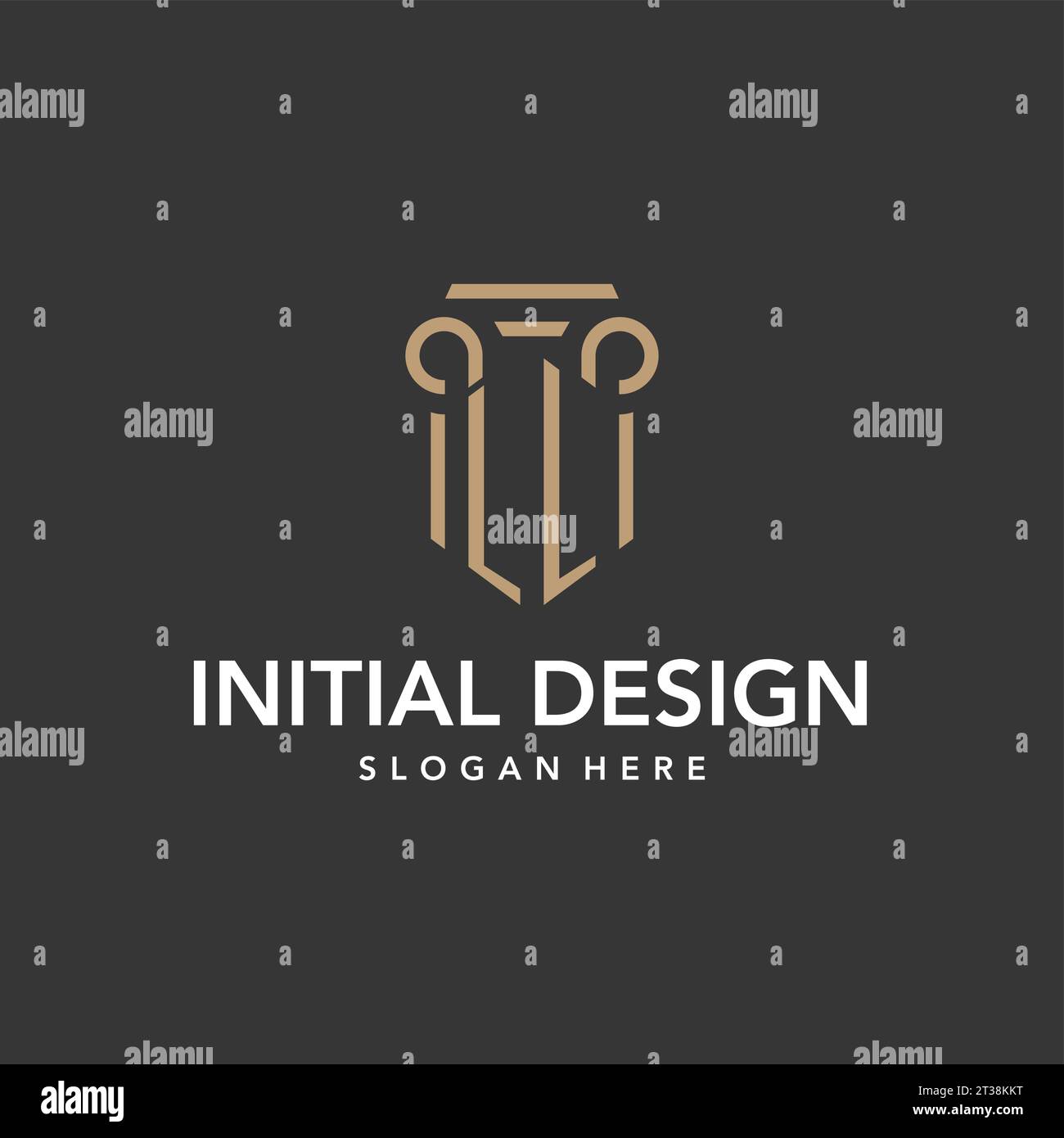LL logo monogram with pillar style design vector Stock Vector Image ...