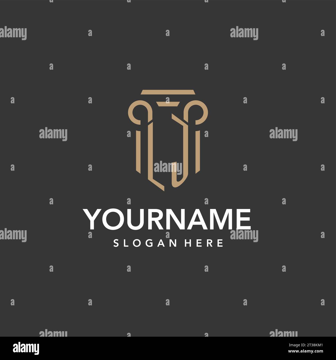 LJ logo monogram with pillar style design vector Stock Vector Image ...