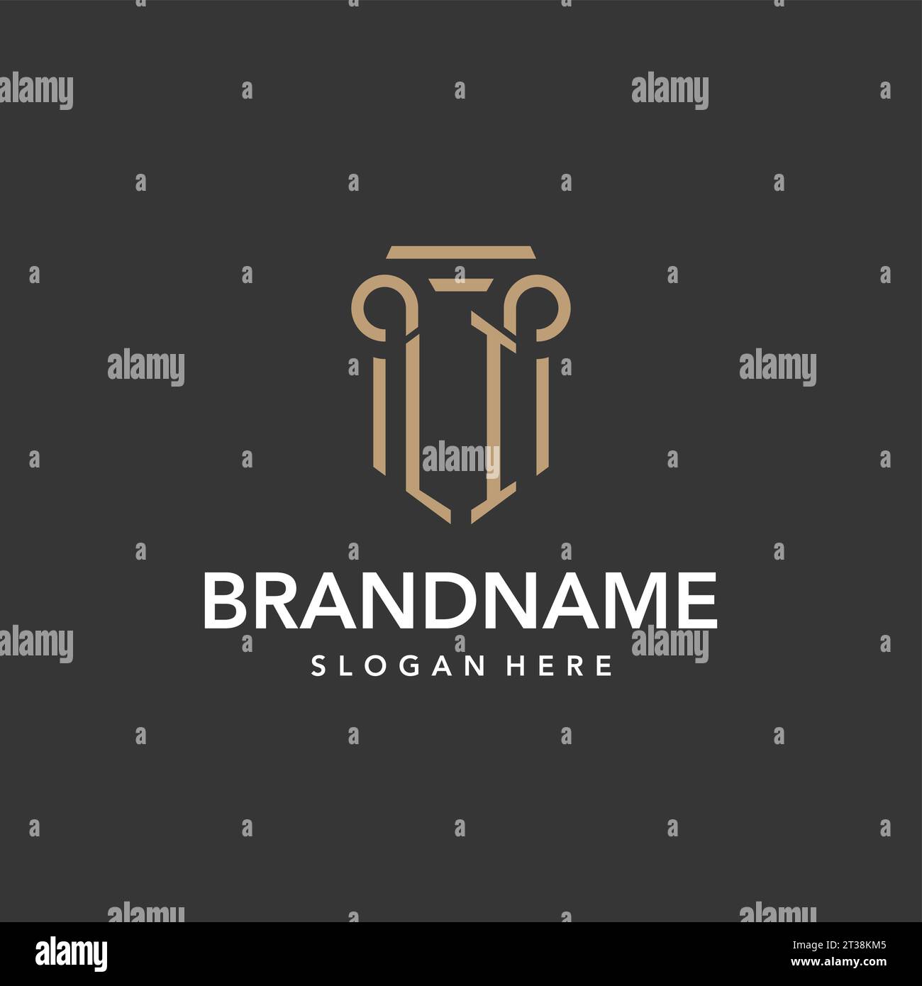 LI logo monogram with pillar style design vector Stock Vector Image ...